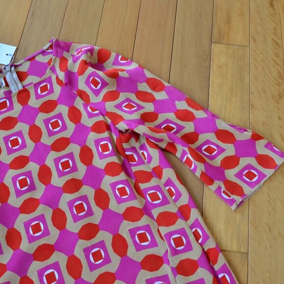 Marni Geometric Printed Silk Dress Pink NWT Size 40 US XS/S - Picture 3 of 12